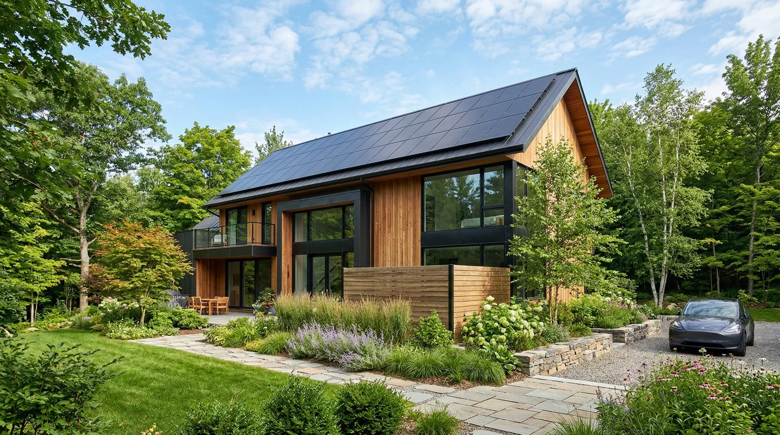 Modernes Haus mit Solaranlage