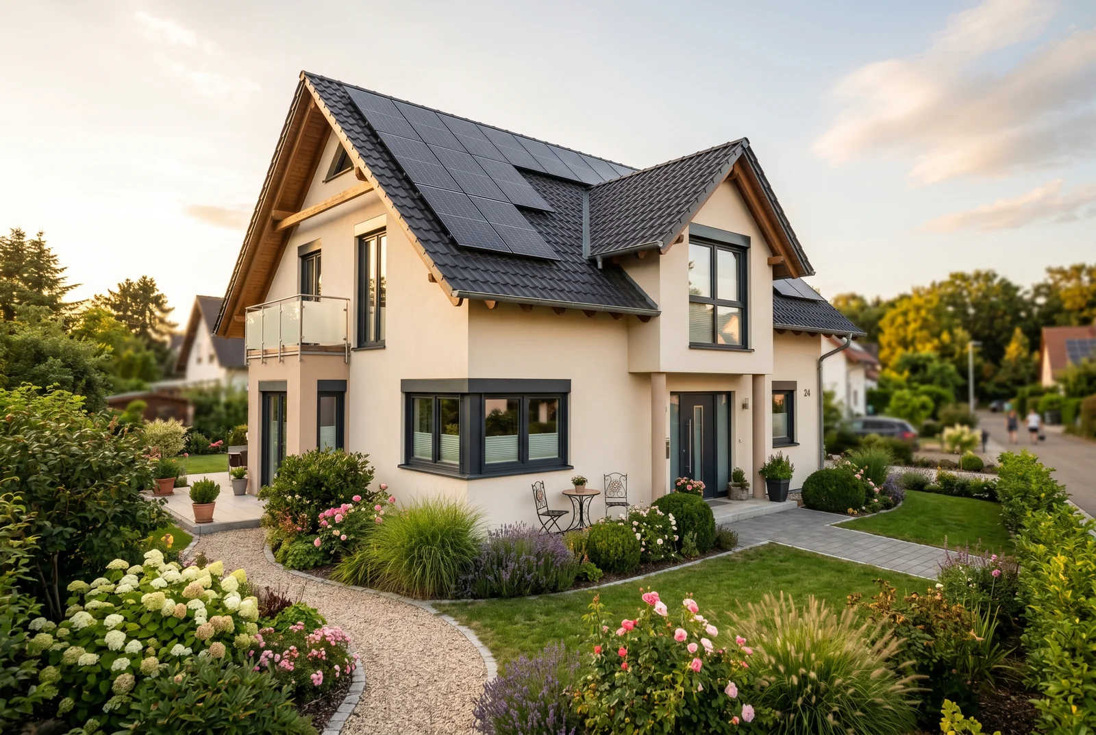 Saniertes Einfamilienhaus mit Solaranlage und gedämmter Fassade